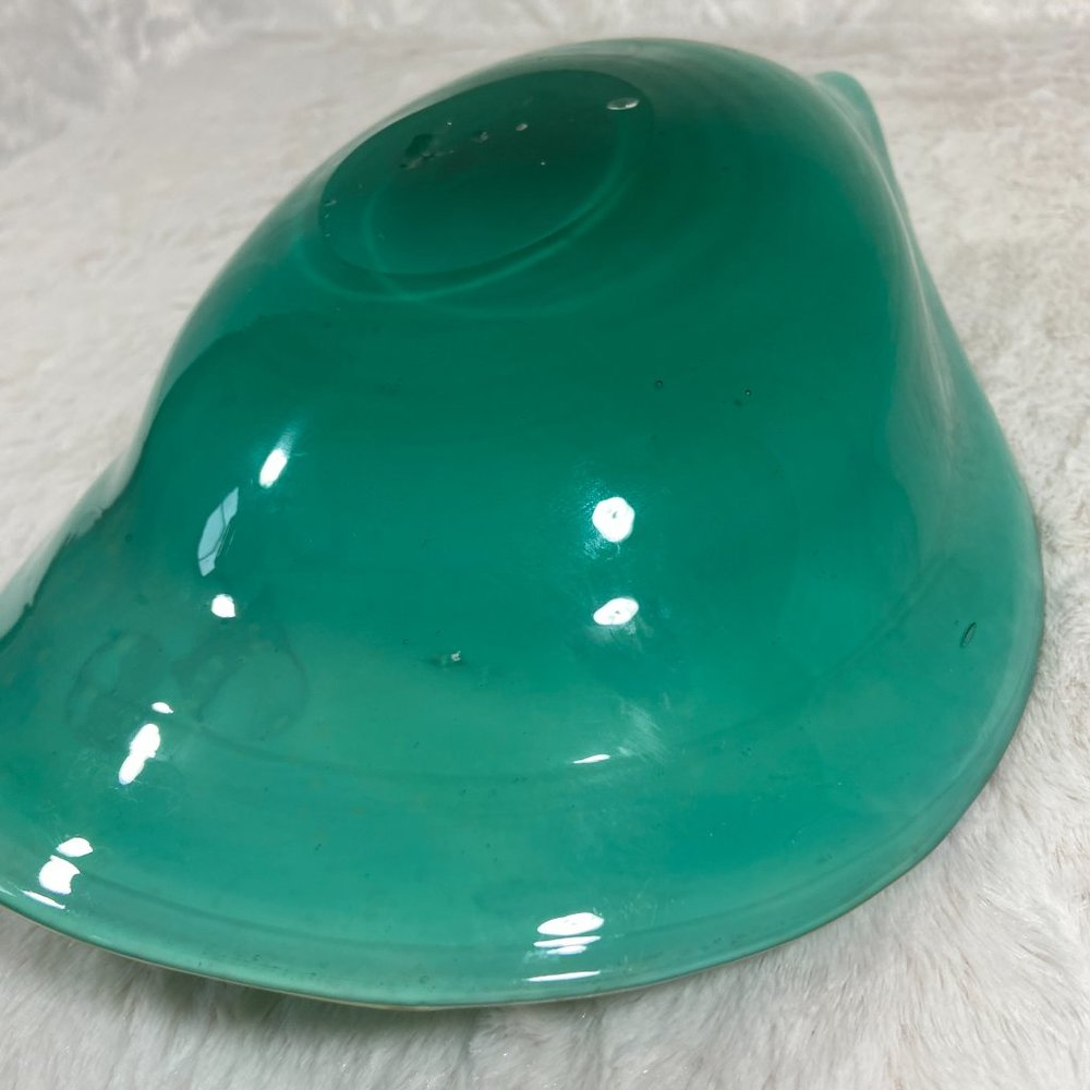 Vintage Mid century  Murano Italian Colorful Confetti Glass Bowl Teal Silver - Picture 5 of 12